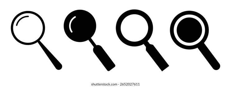 Magnifier tool icon sign vector set. Search icon, magnifying glass icon. eps 10
