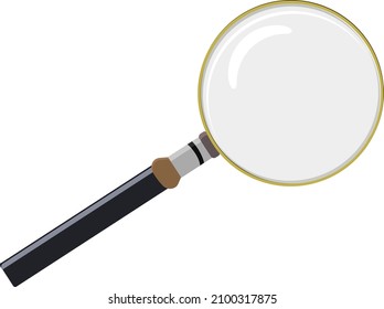 Magnifier tool, illustration, vector on a white background.
