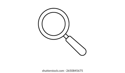 Símbolo de contorno de la herramienta de ampliación. Icono de línea simple para búsqueda y descubrimiento.