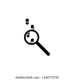 magnifier and traces icon. Element of detective icon for mobile concept and web apps. Glyph magnifier and traces icon can be used for web and mobile