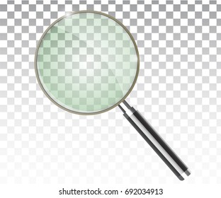 Magnifier transparent realistic vector. Magnifying lens.