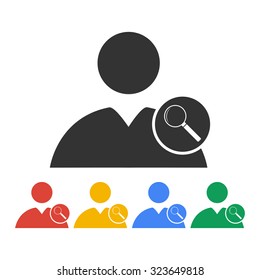 magnifier - User icon. Flat design style eps 10