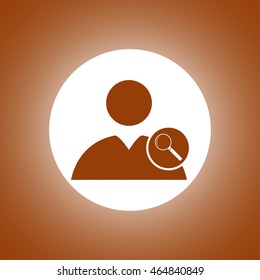 magnifier - User icon. Flat design style eps 10