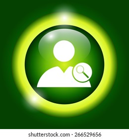 magnifier - User icon. Flat  illustrator Eps 