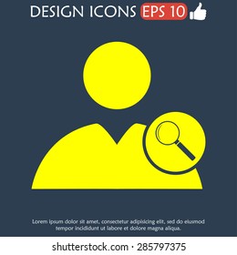 magnifier - User icon. Flat  illustrator Eps  10