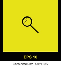 Magnifier vector black icon. Isolated illustration. Business picture.