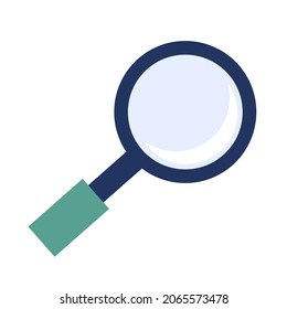 Ampliador. Ilustración plana vectorial aislada en fondo blanco.