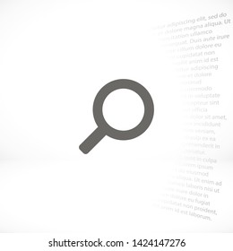 magnifier vector icon 10 eps , Lorem ipsum Flat design