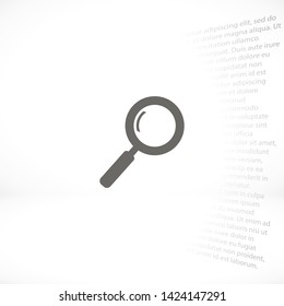 magnifier vector icon 10 eps , Lorem ipsum Flat design