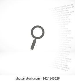 magnifier vector icon 10 eps , Lorem ipsum Flat design
