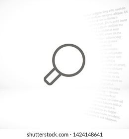 magnifier vector icon 10 eps , Lorem ipsum Flat design