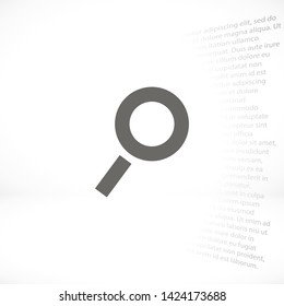 magnifier vector icon 10 eps , Lorem ipsum Flat design