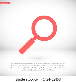 magnifier vector icon 10 eps , Lorem ipsum Flat design