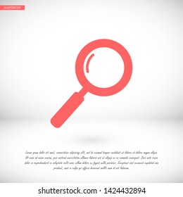 magnifier vector icon 10 eps , Lorem ipsum Flat design