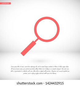 magnifier vector icon 10 eps , Lorem ipsum Flat design