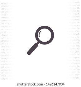 magnifier vector icon 10 eps , Lorem ipsum Flat design