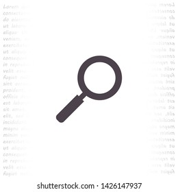 magnifier vector icon 10 eps , Lorem ipsum Flat design