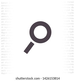 magnifier vector icon 10 eps , Lorem ipsum Flat design