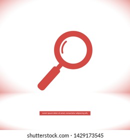 magnifier vector icon 10 eps , Lorem ipsum Flat design