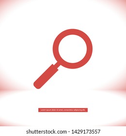 magnifier vector icon 10 eps , Lorem ipsum Flat design
