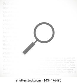 magnifier vector icon 10 eps , Lorem ipsum Flat design