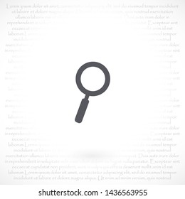 magnifier vector icon 10 eps , Lorem ipsum Flat design