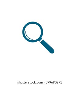 Magnifier. Vector icon blue
