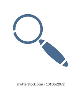 Magnifier vector icon. Blue loupe vector icon, zoom, search, web icon