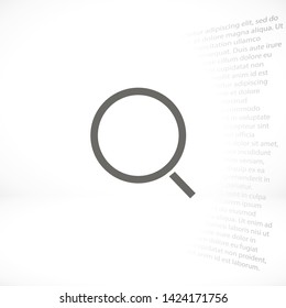 magnifier vector icon eps 10 , Lorem ipsum Flat design