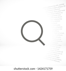magnifier vector icon eps 10 , Lorem ipsum Flat design