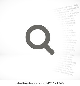 magnifier vector icon eps 10 , Lorem ipsum Flat design
