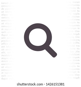 magnifier vector icon eps 10 , Lorem ipsum Flat design
