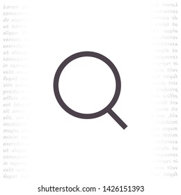 magnifier vector icon eps 10 , Lorem ipsum Flat design