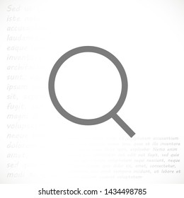 magnifier vector icon eps 10 , Lorem ipsum Flat design