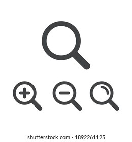
Magnifier vector icon isolated on white background