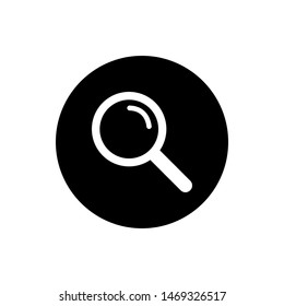 Magnifier vector icon. Magnification symbol design. Magnification icon isolated on black circle for web and mobile