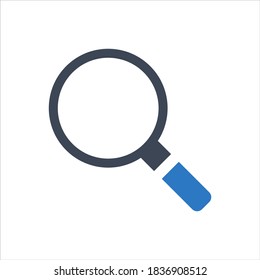 Magnifier vector icon on white background