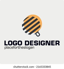 Magnifier vector icon on a white background.  Flat magnifying glass logo.
