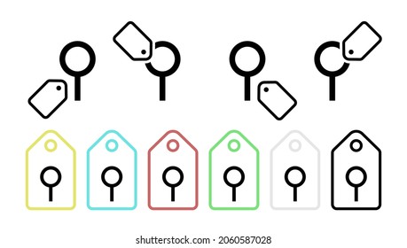 Icono de vector de ampliación en la ilustración de conjunto de etiquetas para ui y ux, sitio web o aplicación móvil