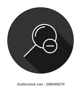 magnifier vector icon, zoom in zoom out vector icon with shadow, loupe flat sign. gray background
