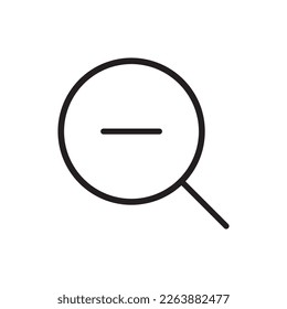 Icono de vector de ampliación. Ampliar el diseño de señales planas. Icono de la lupa. Icono de búsqueda. Buscar símbolo. Icono de contorno de la lupa. 
Pictograma plano EPS 10