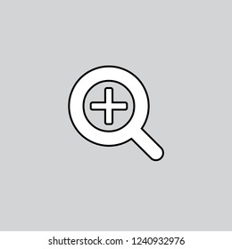 Magnifier vector icon, zoom in symbol. Modern, simple flat vector illustration for web site or mobile app.