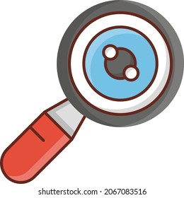magnifier Vector illustration on a transparent background. Premium quality symbols.Vector line flat color icon for concept and graphic design.