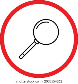 Vektorliniensignaltonsymbol für Vektorgrafik-Magnifizierer
