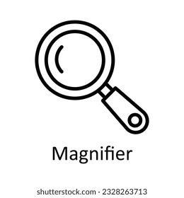 Magnifier Vector outline Icon Design illustration. Education Symbol on White background EPS 10 File
