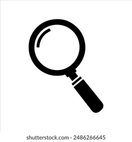Magnifier vector silhouette on white background. Magnifier icon sign vector illustration design.