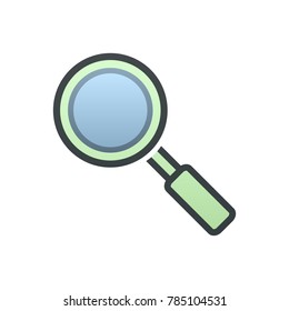Magnifier vector simple icon with stroke.