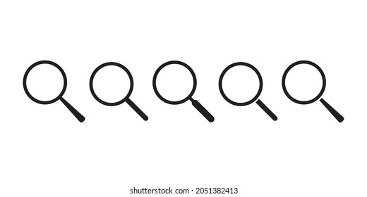 Magnifier vector simple illustration collection Icon vector Line on white background image for web, presentation, logo, Icon Symbol. 