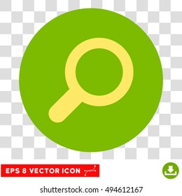 Magnifier View Tool round icon. Vector EPS illustration style is flat iconic bicolor symbol, yellow and eco green colors, transparent background.