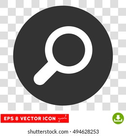 Magnifier View Tool round icon. Vector EPS illustration style is flat iconic bicolor symbol, white and gray colors, transparent background.